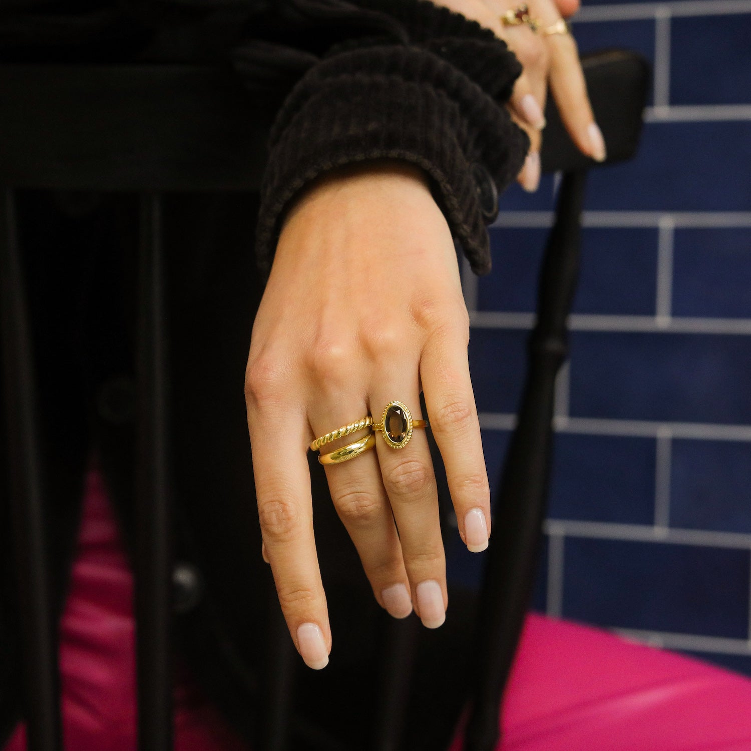 Vintage Luna Smoky Quartz | 14K Gold