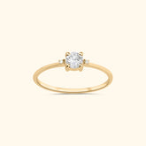 Ciara Diamond ring van 9 karaat goud met schitterende diamant – Josephina Jewelry
