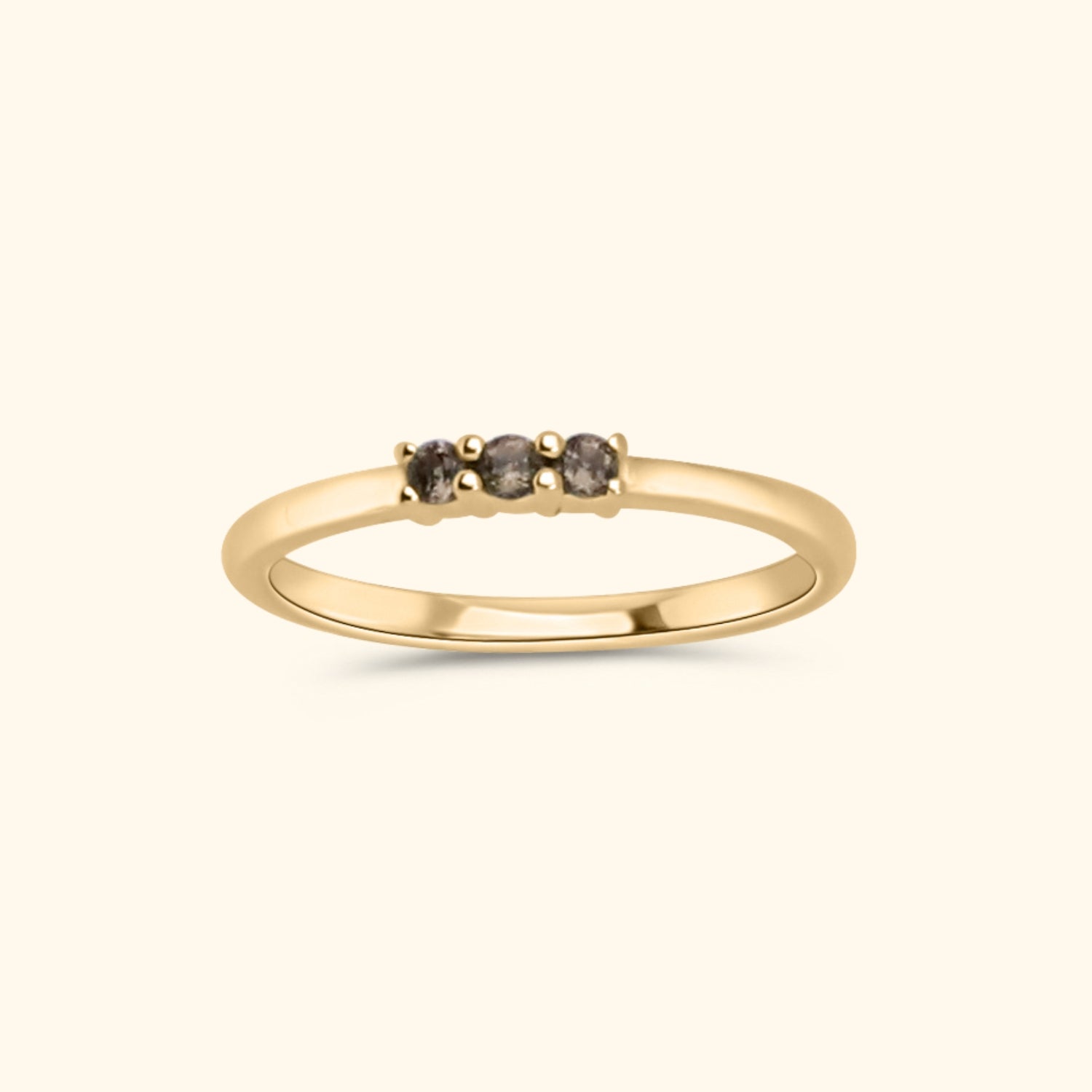 Triple Smoky Stacker ring