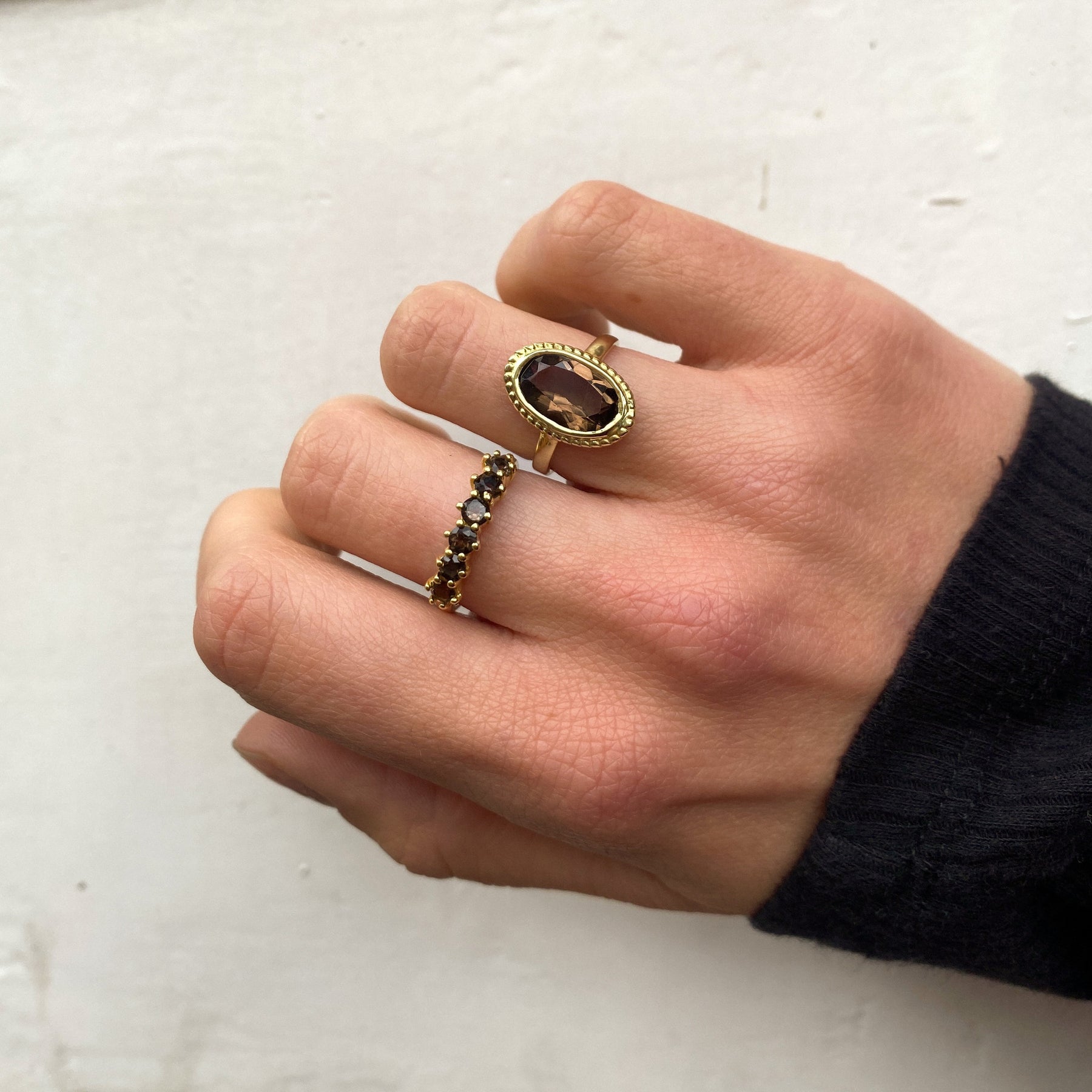 Vintage Luna Smoky Quartz ring